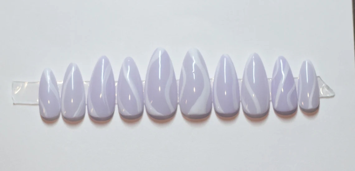 White Abstract Nails 3